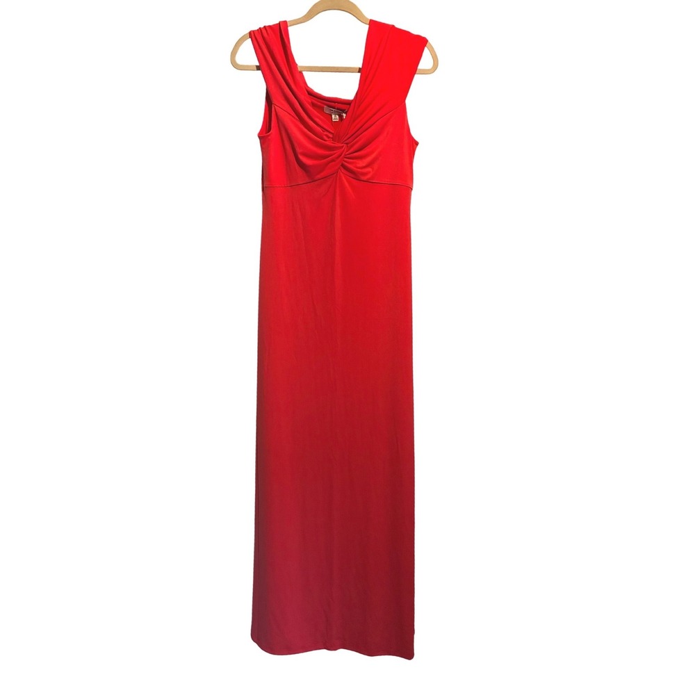 NWTS The Occasion Orange Twist Front Sleeveless Maxi Dress Medium Tall M T